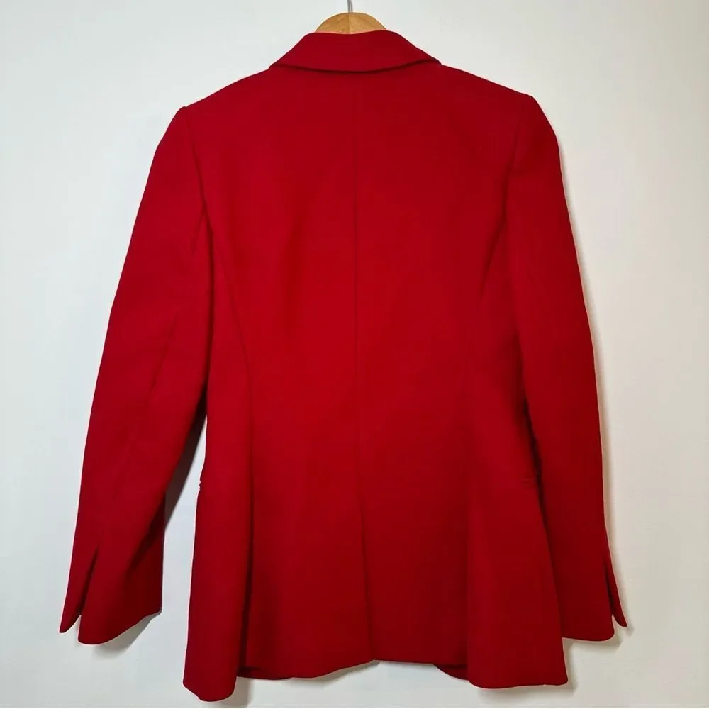 Theory Cinched Moleskin Double Blazer Red Womens size 2